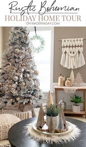 Rustic Bohemian Holiday Home Tour Boho Christmas Tree Neutral Christmas Decor Bohemian Christmas