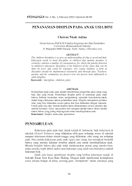 Mulai dari yang menggunakan obat sampai dengan cara yang alami. Pdf Penanaman Disiplin Pada Anak Usia Dini