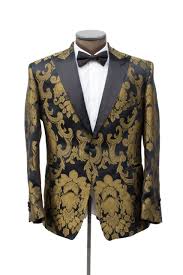 Black And Gold Jacket Men The Manhattan Black Gold Brocade Dinner Jacket Prom Suits For Men Suits For Guys Dinner Jacket