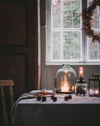 Three candles holders in varying heights make a very attractive display, especially when using large candle holders. Wish You A Happy Evening Allthingsbeauty Seeingthepretty Seasonalpoetry Folkmagazine Slowli Happy Evening Cosy Candles Natural Christmas Decor