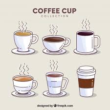 Coffee Cup Set Of Six With Steam Coffee Cup Drawing Coffee Cup Tattoo Coffee Cups