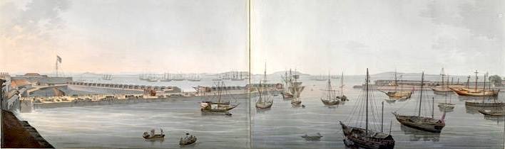 Rare - View of Bombay Harbour - 1800 This is plate 1 from James Wales' 'Bombay Views'. The series was painted for Sir Charles Malet (1752-1815), the British Resident of Poona, who