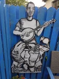 Thought to other players (particularly in irish traditional music) tune the banjo g2 d3 a3 e4 like an octave. Banjo Player Garden Painting Ennis Art School