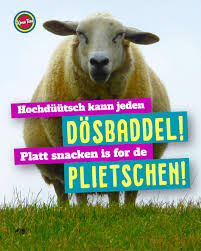 Wer Stimmt Zu Wenn Ich Schreibe Hochduutsch Kann Jeden Dosbaddel Platt Snacken Is For De Pliets Plattdeutsch Spruch Plattdeutsch Spruche Plattdeutsch