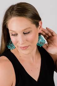 Large Patina Earrings Filigree Dangle Earrings Large Drop Lacy Metal Lace  Blue Aqua Verdigris Turquoise Rustic Patina Jewelry Boho Chic