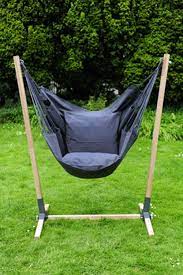 Noa Hanging Chair Stand Made Of Hardwood Brazilian Teak With Newline Hanging Chair In The Colour Anthrac Hammock Chair Stand Swinging Chair Diy Hammock Chair