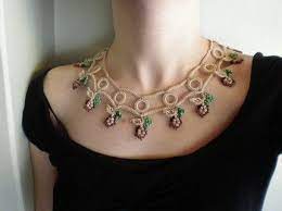 crochet necklace taki taki yapimi kolyeler