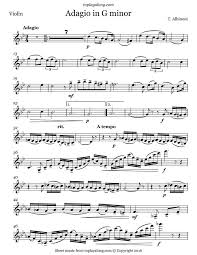 Adagio In G Minor By Albinoni Free Sheet Music For Violin Visit Toplayalong Com And Get Acces Adagio In G Minor Free Violin Sheet Music Classical Sheet Music