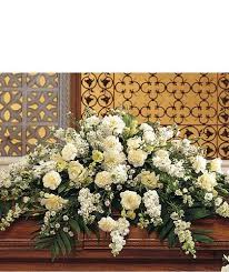 Pure White Casket Spray Funeral Flower Arrangements Funeral Flowers Casket Sprays