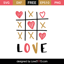 Tic tac toe valentine digital svg file. Love Tic Tac Toe Lovesvg Com