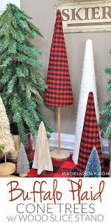 Buffalo Plaid Christmas Forest Entryway Christmas Forest Plaid Christmas Tree Christmas