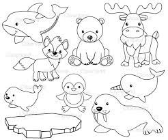 Click now to find a variety of your favorite woodland forest animal coloring pages. Instant Download Arctic Animals Clip Art Caa 3 Bw Personal Etsy Animals Clip Art Arctic Animals Animal Clipart