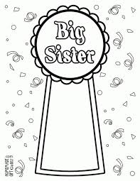 Big Sister Little Sister Coloring Pages Big Sister Gifts Sisters Printable Big Sister Bag
