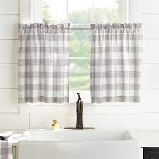 Kitchen windows are ones of the most important elements in this room. Farmhouse Living Buffalo Check Kitchen Tier Window Curtain Set Of 2 30 X 24 Gray White Elrene Home Fashions Target