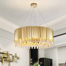 Ella 7 wide white gold and crystal mini pendant. 6 Lights Chandelier Light Fixture Luxury Crystal Pendant Lighting In Gold For Kitchen Beautifulhalo Com