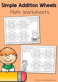 Simple Addition Wheels Math Worksheets Math Worksheets Fun Math Math Activities