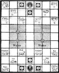 The Playing Mat Board For A Game Of Dou Shou Qi Known As The Jungle Game Or Chinese Animal Chess Chinese Board Games Games Board Games Diy
