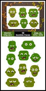 10 Zombie Head Clipart Halloween Clipart Zombie Clipart Monster Clipart Face Clipart Halloween Svg Silly Monster Svg Commercial Use Halloween Graphics Halloween Clipart Zombie Clipart