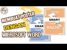 Membuat Poster Sederhana Pada Word 2010 Youtube