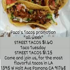 Maybe you would like to learn more about one of these? Pacos All You Can Eat Tacos Home Pomona California Menu Prices Restaurant Reviews Facebook