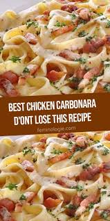 Best Chicken Carbonara Recipe In 2020 Chicken Carbonara Recipe Chicken And Bacon Carbonara Carbonara Recipe