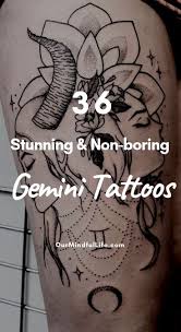 The color is pretty and the way the design was implemented it looks as if it sparkles. 63 Stunning And Non Boring Gemini Tattoos Our Mindful Life Gemini Tattoo Gemini Tattoo Designs Gemini Zodiac Tattoos