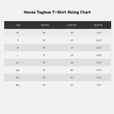 hanes tagless t shirt size chart coolmine community school