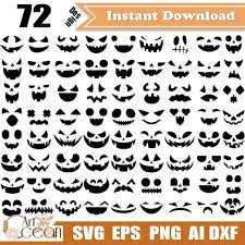Download Pumpkin Face Svg Clipart Halloween Faces Svg Pumpkin Png Sihouette Cut File Cricut Stencil File Dxf Jy393