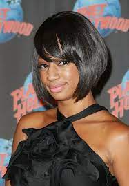 They will shorten a long face if they are long enough to cover the entire forehead.and on an angular, asymmetric bob diagonal bangs will help to reduce the appearance of full, round cheeks. 23 Popular Short Black Hairstyles For Women Hairstyles Weekly