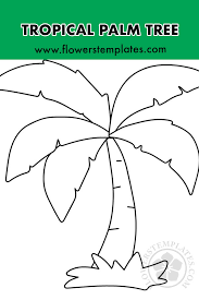 Free printable palm tree coloring pages. Tropical Palm Tree Coloring Page Flowers Templates