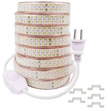 13ft Dimmable Waterproof Led Strip Rope Light Dimmer Us Plug Double Row Smd 5730 Ac 110v 240 Leds M Flexible Led Strip Lights Garden Outdoor Home Decoration Warm White Warm White C618g3wyd8i