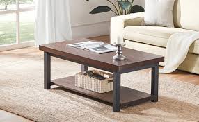 Browse our great prices & discounts on the best square end tables. Amazon Com Dyh Coffee Tables For Living Room Rustic Wood And Metal Cocktail Table With Shelf 47 Inch Vintage Espresso Kitchen Dining