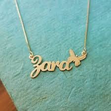 In addition, name necklace official name necklaces are versatile enough for everyday wear. Black Friday Cyber Monday 14k Gold Name Necklace Gold Nameplate Chain Butterfly Ebay