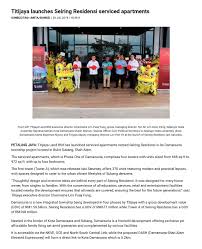 The cornell daily sun aims to bring the latest information about the coronavirus, as it pertains to the cornell community and tompkins county. The Sun Daily Titijaya Launches Seiring Residensi Serviced Apartments Titijaya Land Berhad