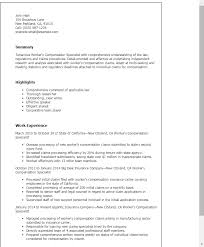 A compensation letter is a written document addressed to an airline to claim any money owed to you as a result of a delayed or canceled flight. Workers Compensation Specialist Templates Myperfectresume