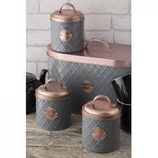 Typhoon Living Copper Lid Tea Coffee Sugar Canisters Bread Bins Grey Copper Kitchen Worktop Sto Copper Kitchen Accessories Tea Storage Copper Kitchen