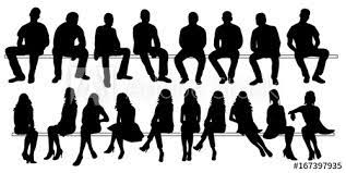 Vector Isolated Set Of Silhouettes Of Seated People Collection Of Silhouettes Buy This Stock Vec Silhouette People Person Silhouette Silhouette Architecture