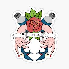 She's so brave and amazing! Diabetes Tattoo Stickers Redbubble