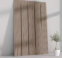ULTRALIGHT Flexible Lightweight White Oak Acoustic Wood Slat Wall Panels  with Black Felt Backing
