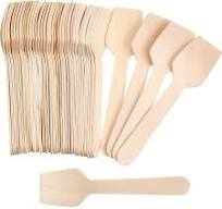 Sieral 1000 Pack 3. 74" Disposable Mini Wooden Spoons Bulk Square End  Tasting Sampling Ice Cream Spoons for Tasting Yogurt, Ice Cream, Dessert