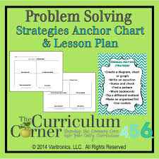 Problem Solving Strategies Anchor Chart Lesson Plan The
