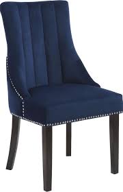 Oxford Navy Dining Chair 721 Meridian Furniture Dining Chairs In 2021 Side Chairs Dining Velvet Dining Chairs Upholstered Dining Side Chair