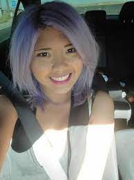 Pastel Lilac Hair On Asian Tan Skin Short To Medium Hair Medium Short Hair Pastel Lilac Hair Lilac Hair