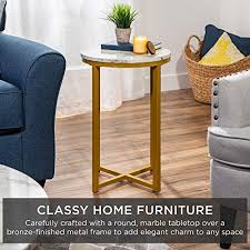 A coffee table serves as a landing space for everything from the remote to your cup of coffee. Best Choice Products 16in Side Table Faux Marble Round End Table Modern Small Accent Home Decor For Living Room Dining Room Tea Coffee W Metal Frame Foot Caps Designer White Bronze Gold