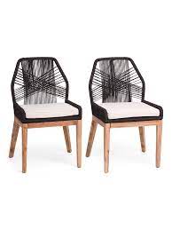 Set Of 2 Rope Cross Weave Chairs Seating T J Maxx Dining Chairs Woven Chair Chair