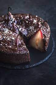 Spiced Red Wine Pear Chocolate Cake Recipe Pear And Chocolate Cake Winter Baking Dessert Recipes