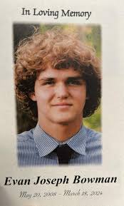 The celebration of life memorial service for Evan Bowman will be viewable 