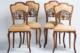 Antique french art nouveau pate de verre mushroom table lamp c1910 forged iron. Italian Art Nouveau Set Of Chairs Dorian Frank