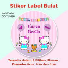 Shop hello kitty and hello kitty. Stiker Label Ulang Tahun Anak Tumpeng Mini Souvenir Hello Kitty Balon Shopee Indonesia