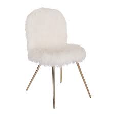Osp Home Furnishings Julia White Fur Chair With Gold Legs Jla F42 The Home Depot Fur Chair Gold Accent Chair White Fur Chair